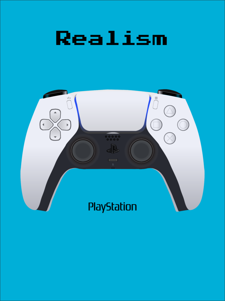 A PlayStation controller drawn on AI